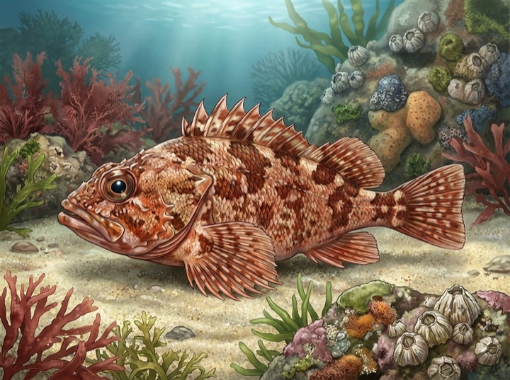 石九公 Scorpionfish 圖鑑插畫