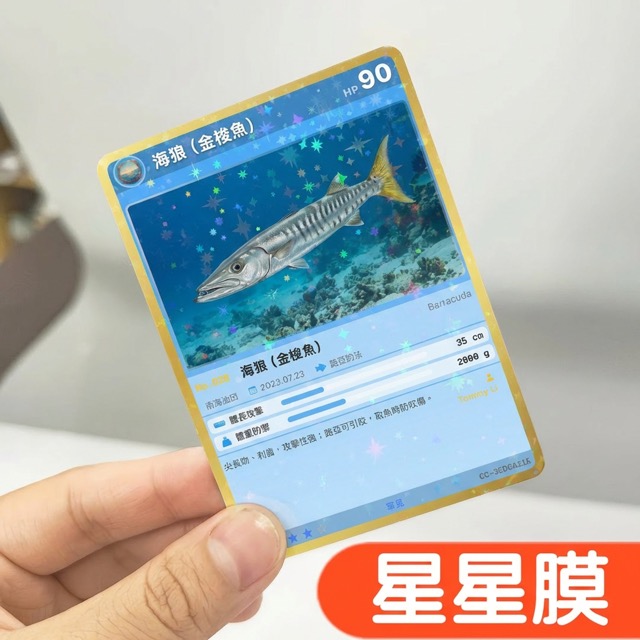 帶有閃亮效果的 Cardcha 實體魚卡