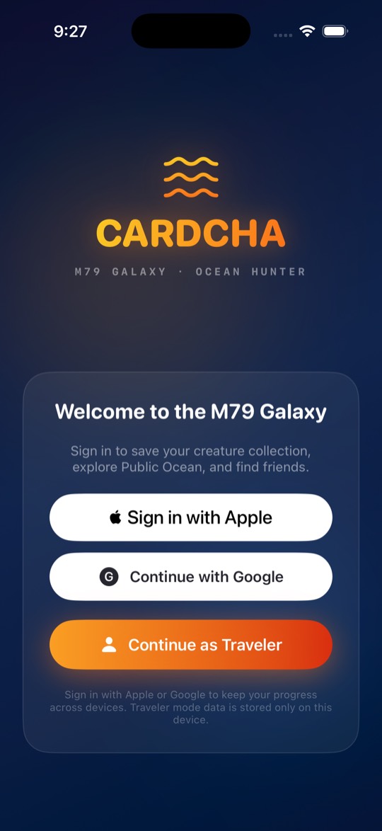 PokiFish - Cardcha 登入畫面截圖